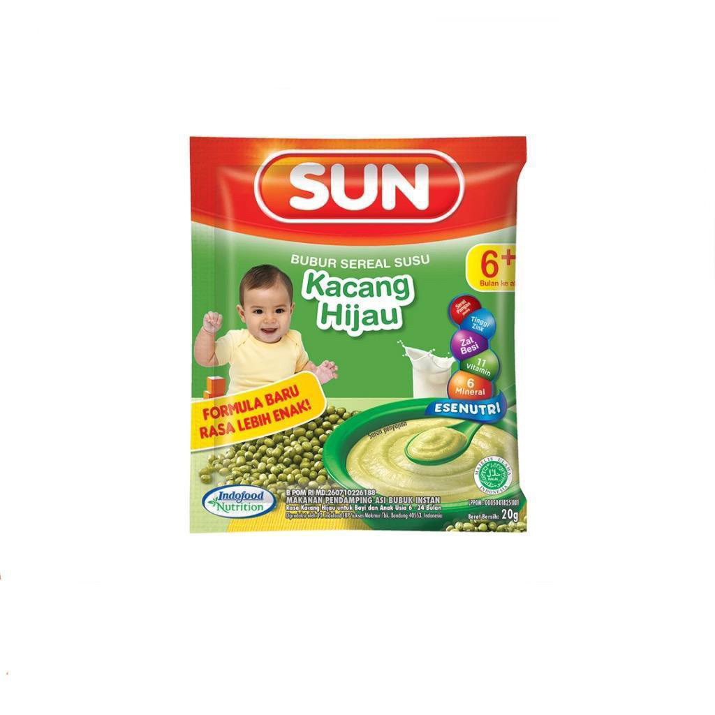 SUN Bubur Bayi 6+ Kacang Hijau 1 Renteng (10 x 20Gr)