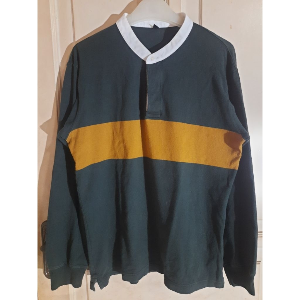 Long sleeve Uniqlo Stand Up Collar Rugby ( Kerah Shanghai ) Original