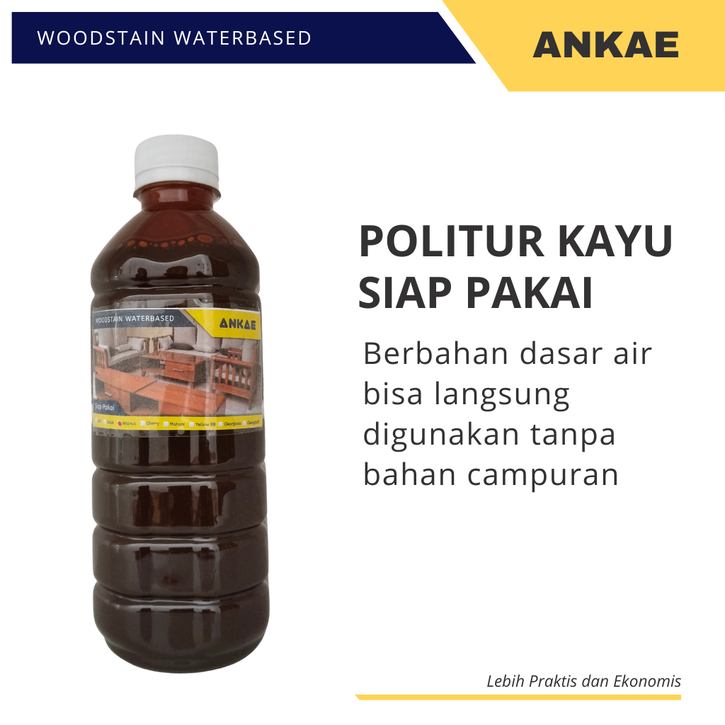 Poles Pewarna Kayu Jati Mahoni 500gr Politur Plitur Kayu Mengkilap Siap Pakai