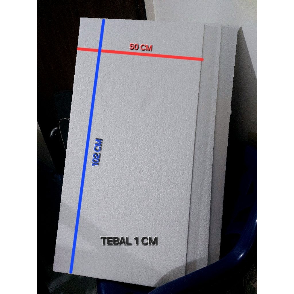 

Styrofoam Mading Polos / Lembaran styrofom papan sterofoam 50x100 cm tebal 1 cm / gabus lembaran sterofoam