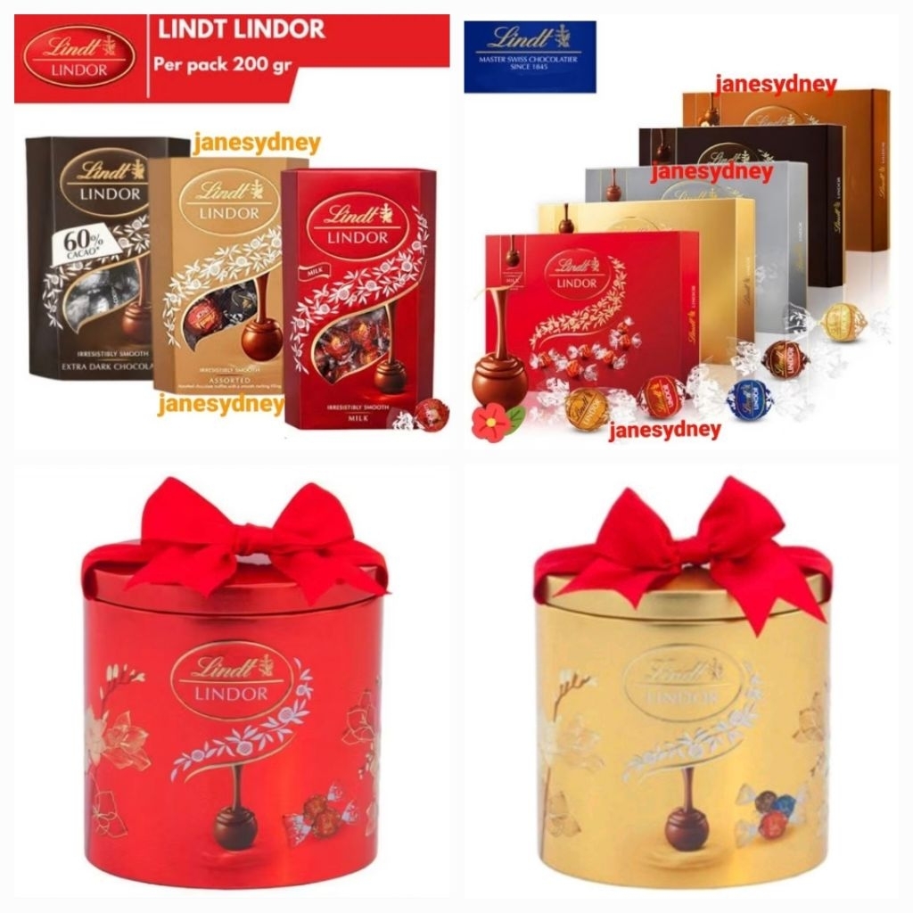 

Lindt Lindor Truffle Chocolate Gift Tin 250g Milk / Dark / Assorted Cokelat Coklat Exclusive Gift Box 235g 200g Cornet