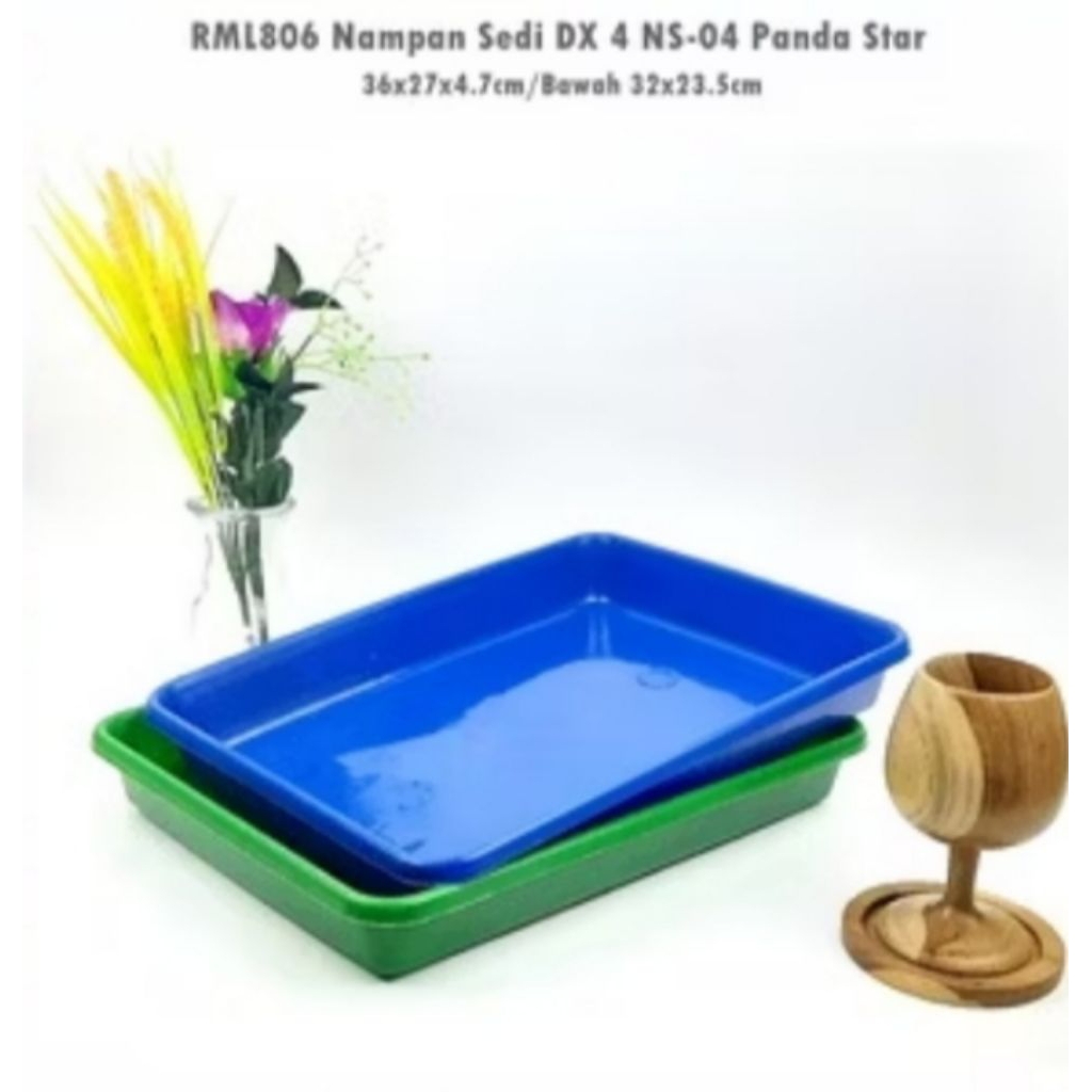 Nampan Loyang / Nampan Kue segi No 04 / Baki Hantaran / Nampan Panda Star / Lengser Plastik / Lengse