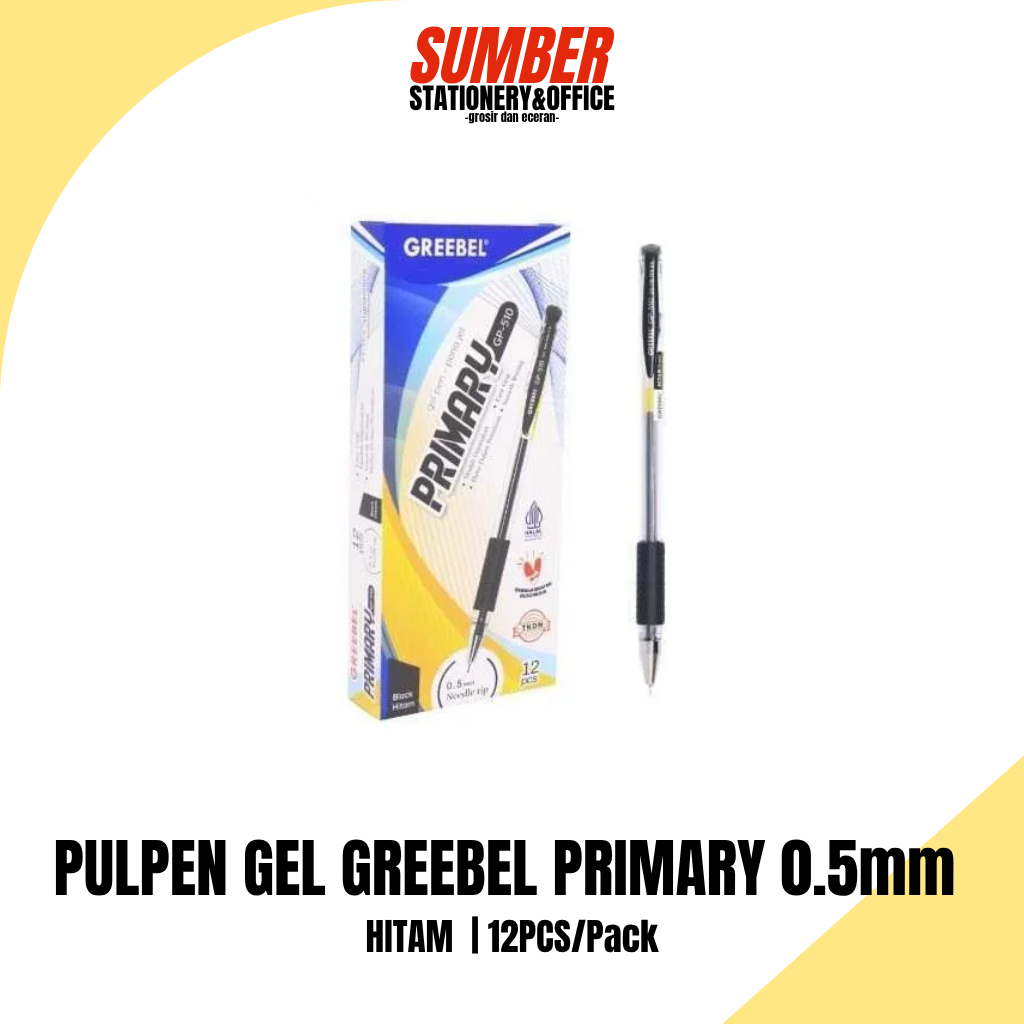 

Pulpen Gel Greebel Primary GP-510 - 0.5mm Hitam - Halus & Tidak Bocor