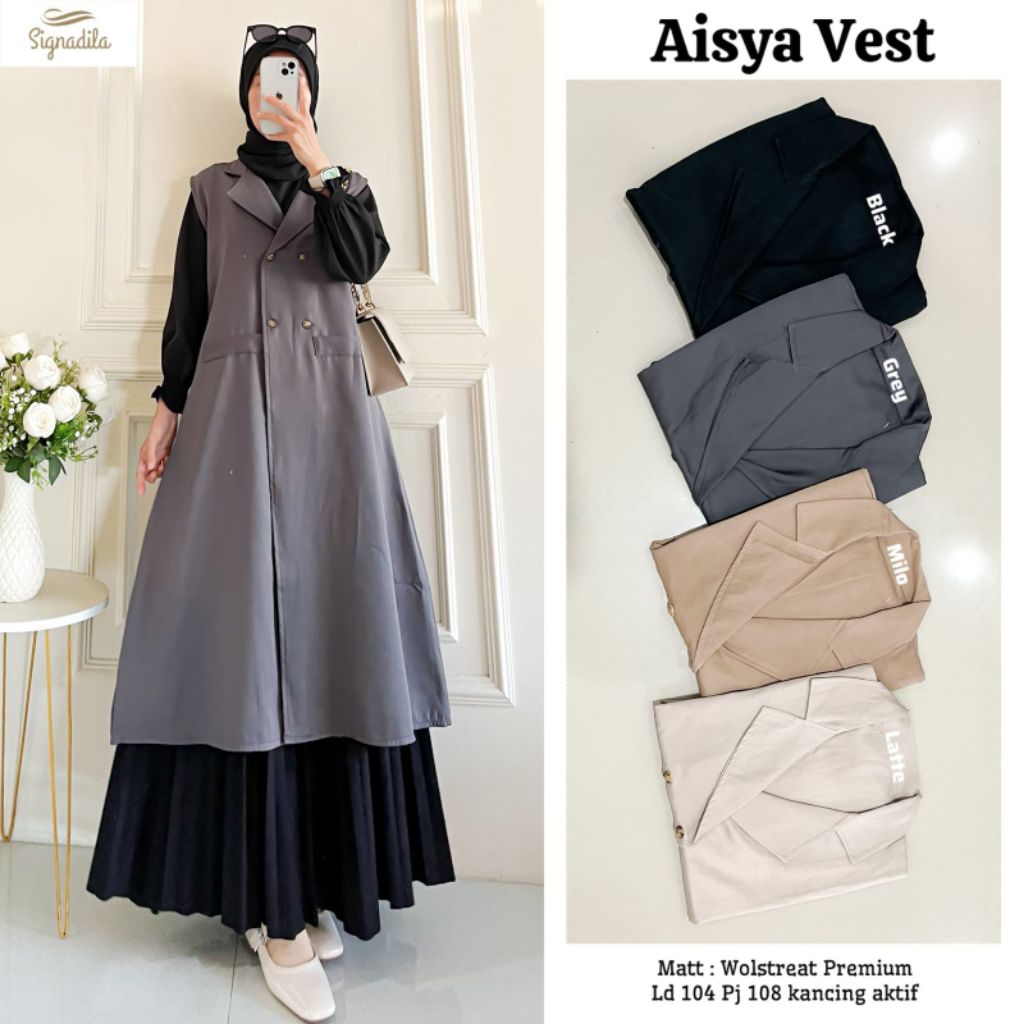 KARDIGAN PANJANG AISYA VEST BY CARDIGAN | Cardi Rajut Import // Cardigan Bangkok