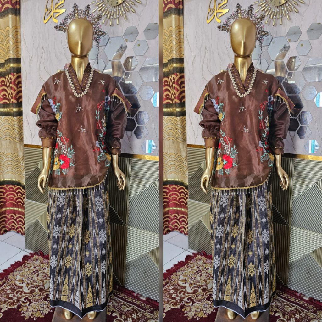 BAJU BODO ORGANZA MURAH BORDIR MAKASSAR BUGIS