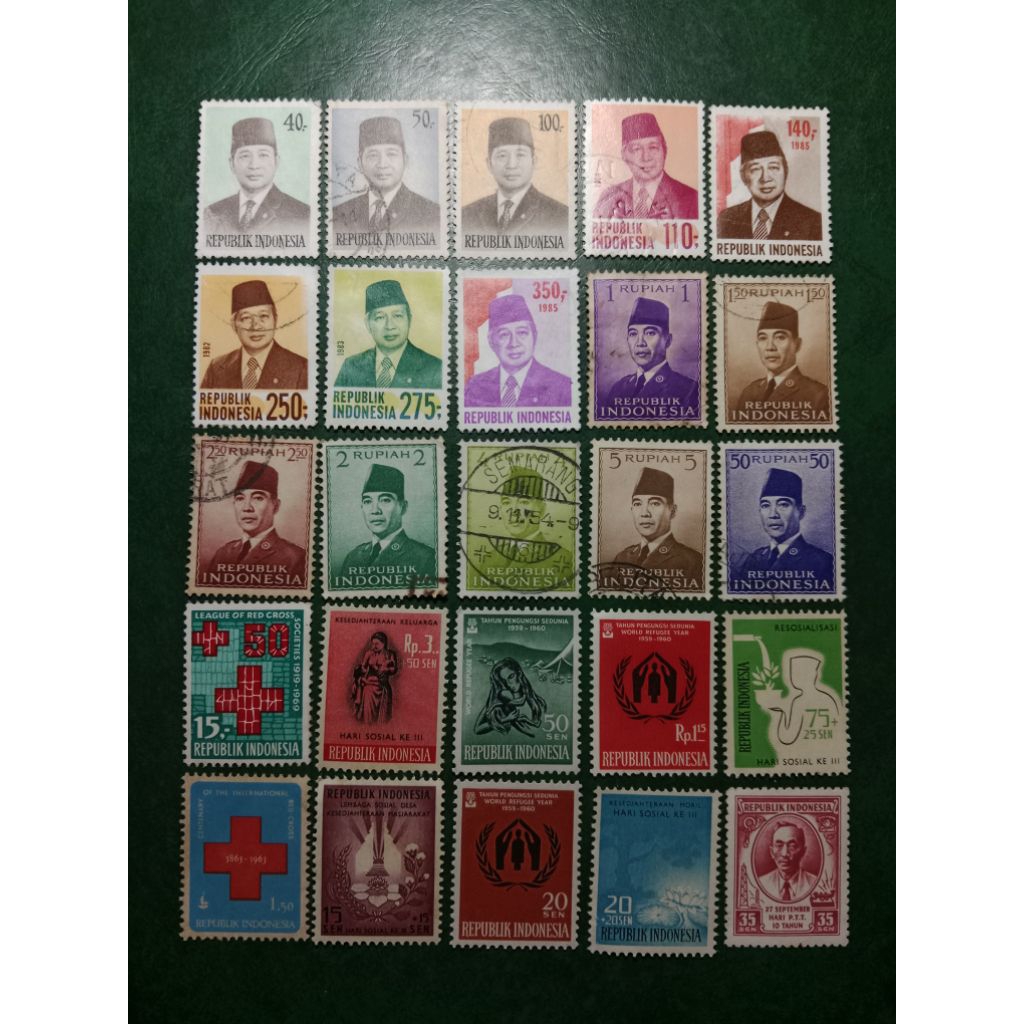 

Prangko Indonesia 25 pcs campur USED/UN USED