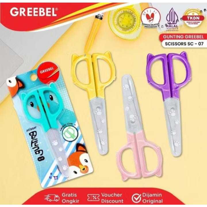 

( 1 BIJI ) GREEBEL Gunting Scissor Karakter Lucu (SC- 07) / Gunting Mini Stainless Anti Karat Nyaman Digunakan