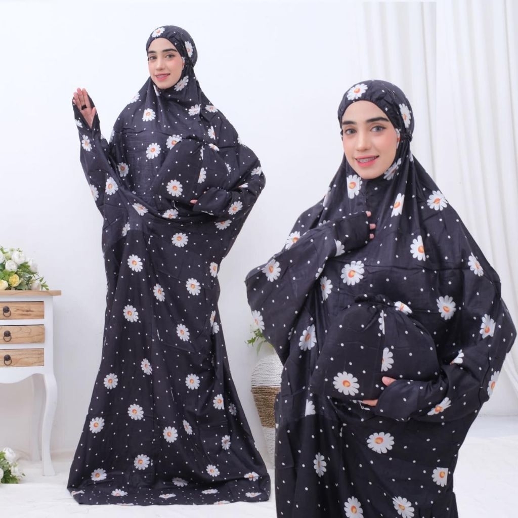 Mukena terusan zoya rayon dewasa jumbo bahan dingin saat dipakai mukena muslim bali lajuran travelin