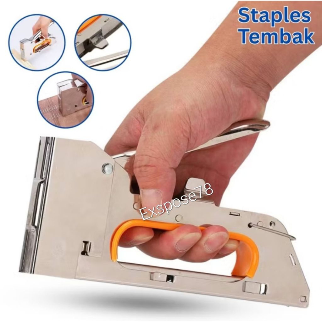

Alat Staples Tembak Gun Tacker Stapler Jepretan Perekat Jok Motor Kayu Papan Besi