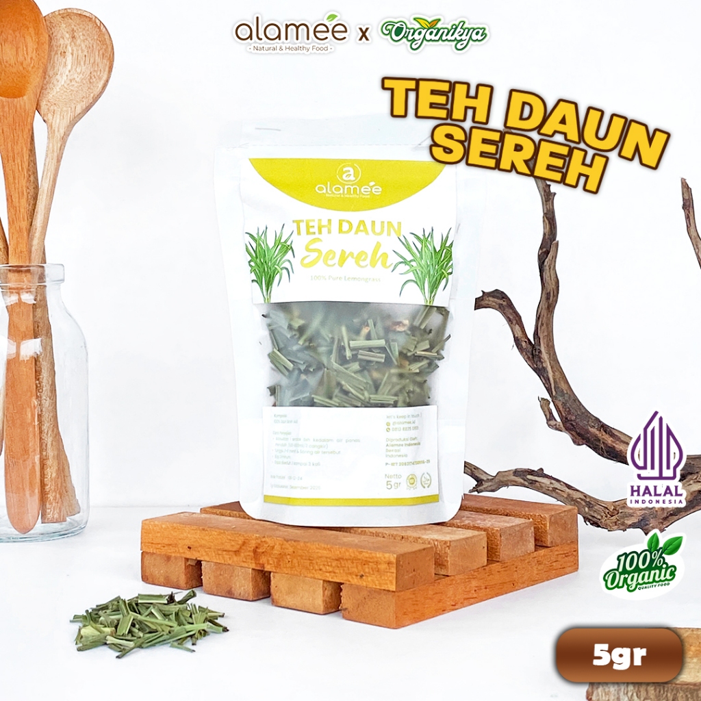 

ALAMEE Lemongrass Leaf Tea Teh Daun Sereh Organik Herbal OrganicKering Dried 10gr organikya