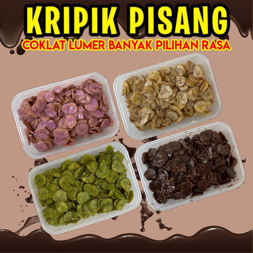 

Promo~Kripik pisang coklat lumer banyak pilihan rasa // 1 box kotak 500 ml 150 gr
