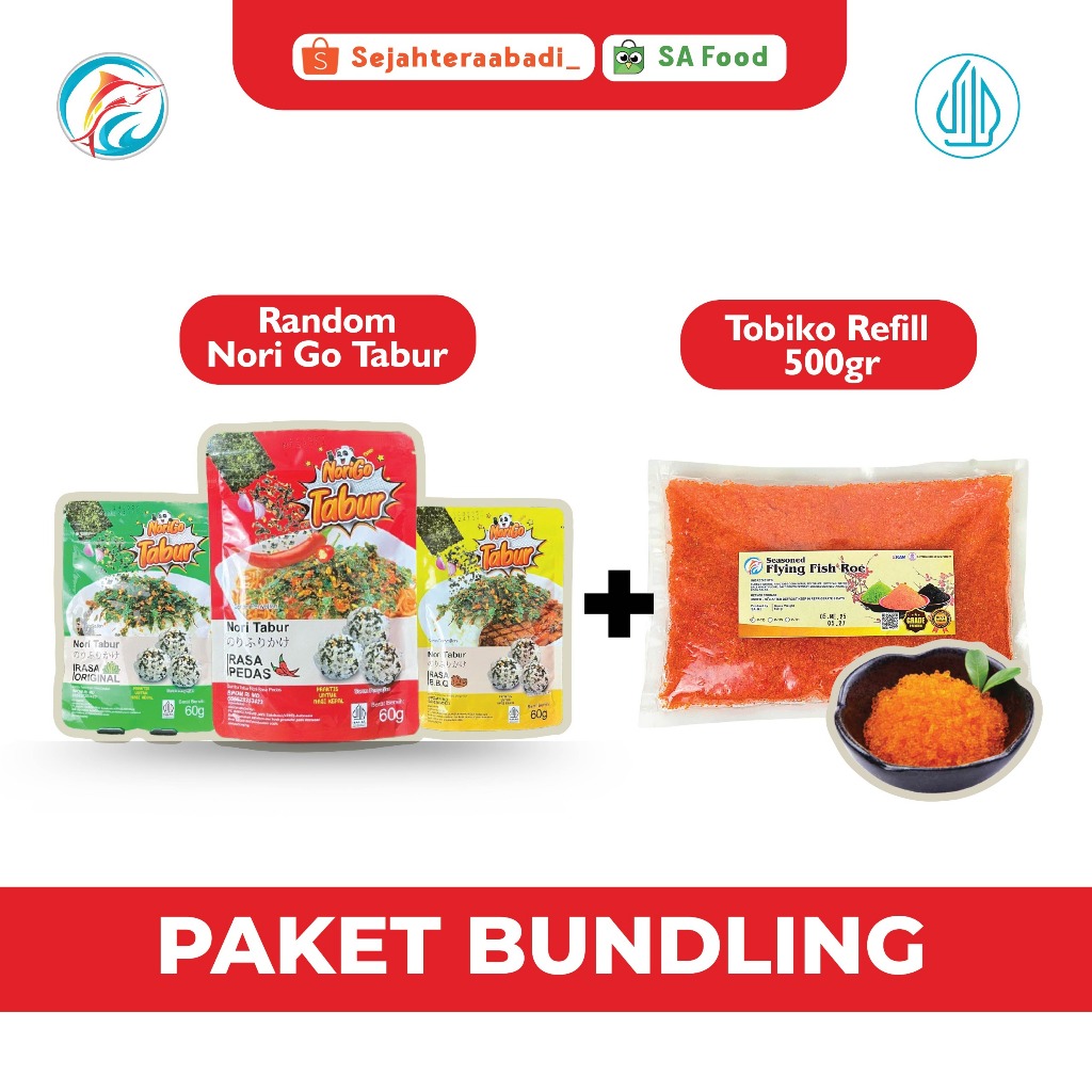 

bundling tobiko orange grade a reafil 500gr & nori go tabur 60gr