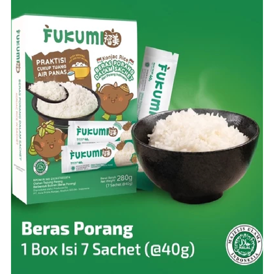 

Fukumi beras porang sachet 280gr isi 7sachet-box