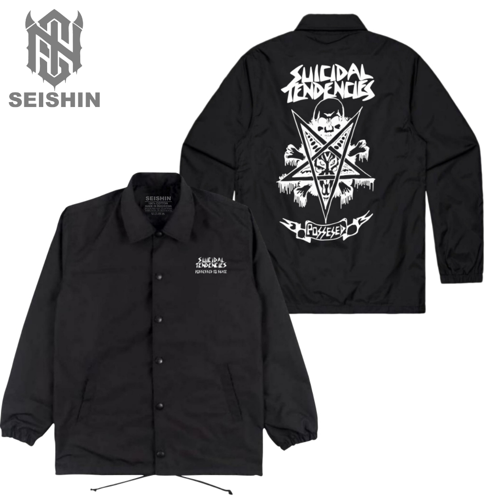 Seishin Jacket Coach Musik Suicidal Tendencies posessed black jacket Unisex