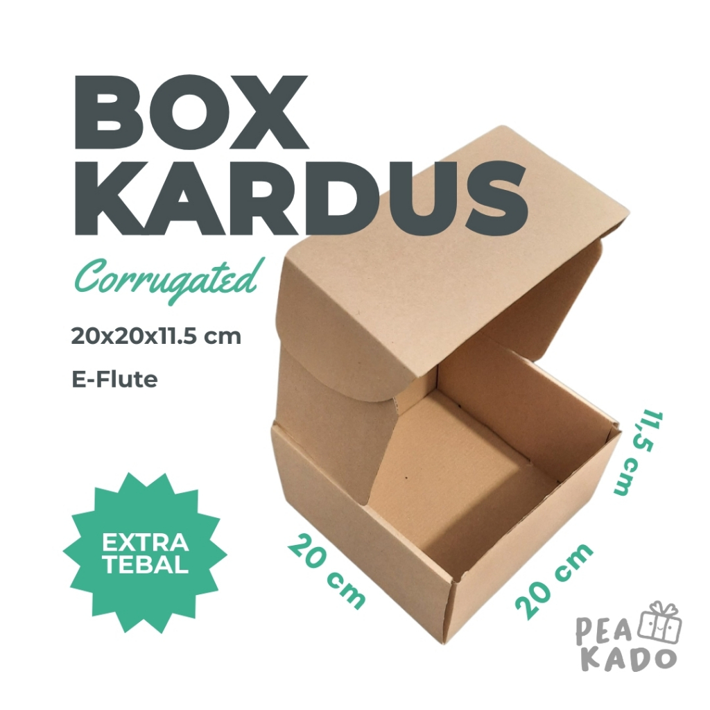

Dus Kraft Polos 20x20x11,5 cm Packaging Tebal Kokoh untuk Hampers Corrugated Box