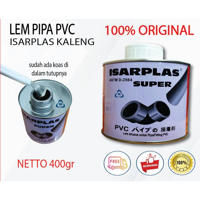 Lem Pipa Isarplas PVC Kaleng 400gr /Lem Pipa Isarplas Kaleng