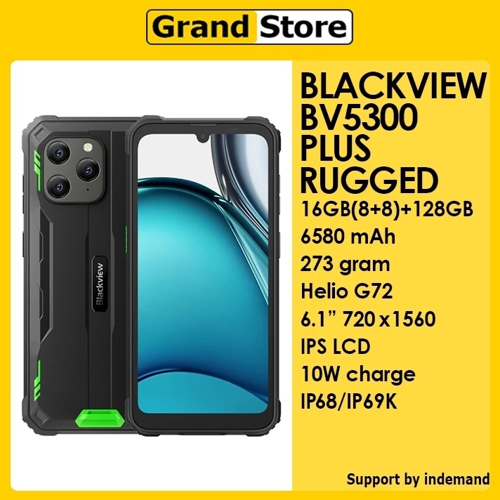 BLACKVIEW BV5300 PLUS 4G LTE 16GB+128GB 6580mAh 6.1 inci Rugged Phone Anti Air