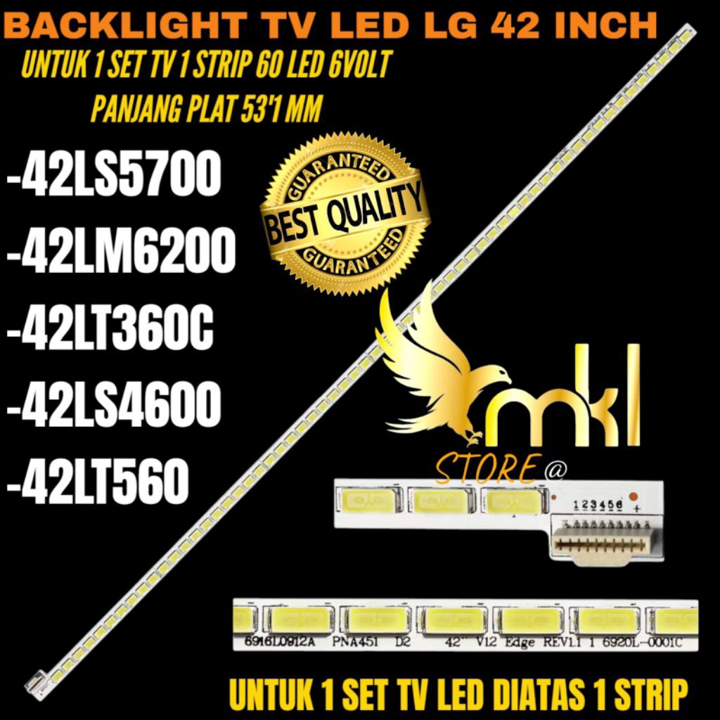 BACKLIGHT TV LED LG 42 INCH 42LS5700- 42LM6200- 42LT360C- 42LS4600- 42LT560 BACKLIGHT TV LED 42 INCH
