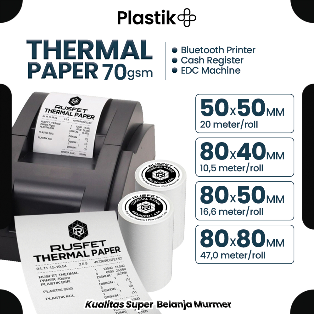 

Kertas Label Termal Printer Struk Kasir Paper Thermal POS Barcode Core