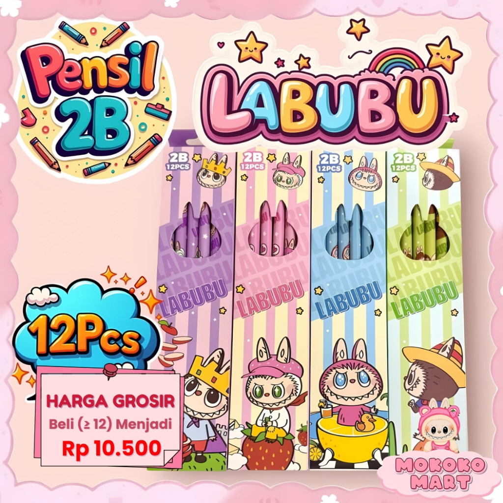 

MM 1 Set 10pcs Pensil Penghapus 2in1 Raut Box Motif Cartoon Lucu Alat Tulis Set Alat Tullis ATK AT40