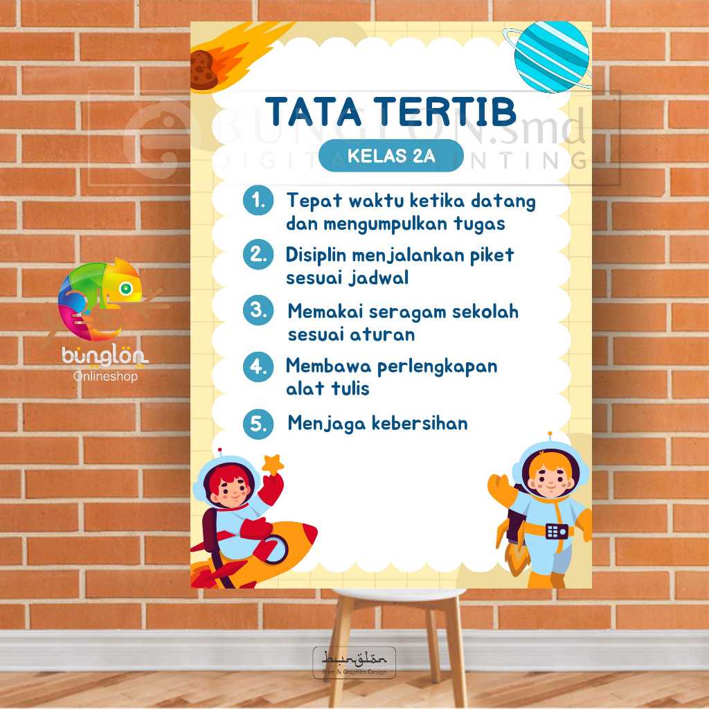 

Poster Tata Tertib Kelas model putih