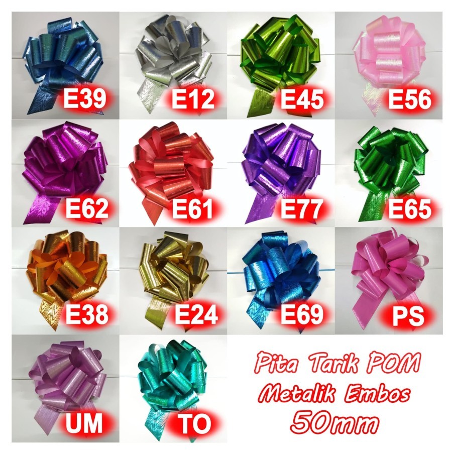 

Pita Tarik Pom Metalik Embos 50mm Ribbon Plastik Kertas Warna Warni Gift Hadiah Kado Parcel Parsel Ulang Tahun Anniversary Birthday Party Wisuda Graduate Bouquete Bucket Pesta Prakarya Kerajinan Craft Crafting Art Seni Hias Ikat Pengikat Colorful Malang