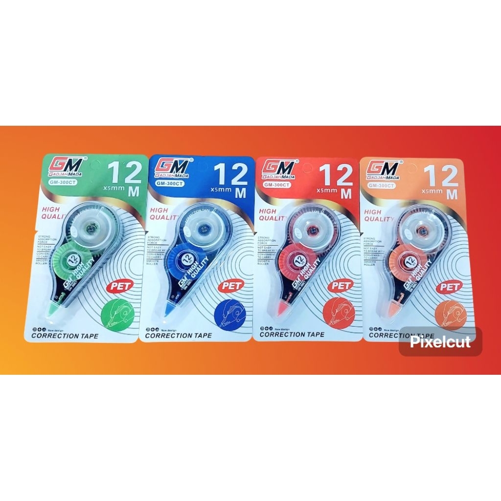 

TIPEX KERING GAJAH MADA GM 300 CT 12 METER / TIPEX TERLARIS / 1 PCS