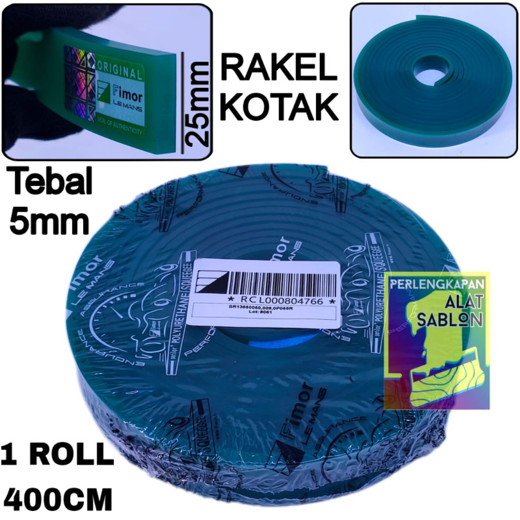 

KARET RAKEL KECIL SABLON FIMOR HIJAU KOTAK 5MMX25MM 1 ROLL