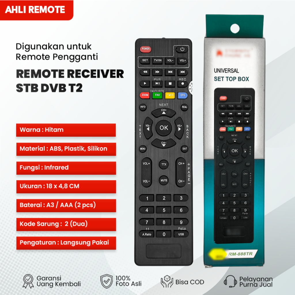 Remote STB Xtreamer Bien 1 & 3 DVB T2 / Remot STB Xtreamer DVB T2