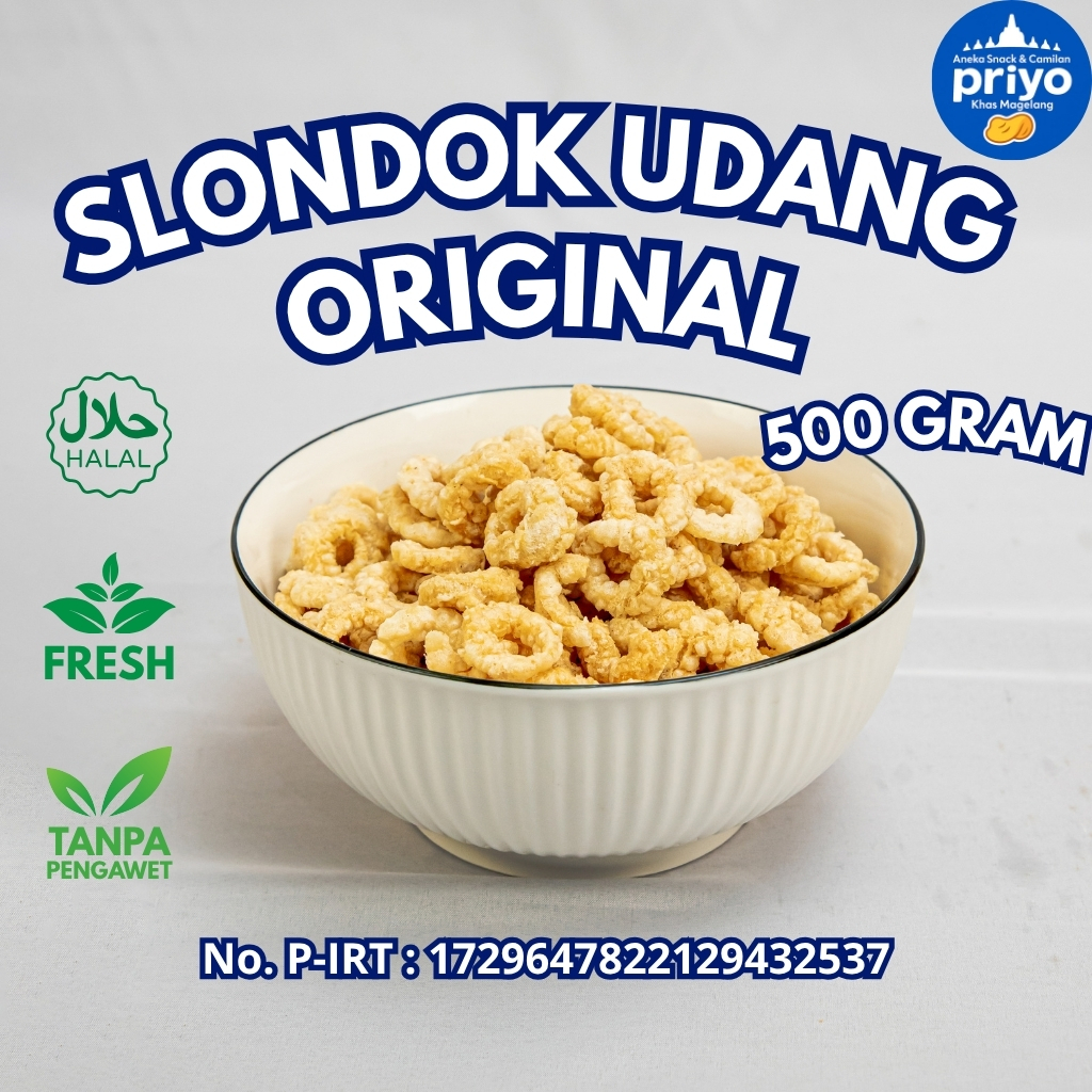 

Slondok Udang Original 500gr Priyo Snack Gurih Renyah Halal Tanpa Pengawet