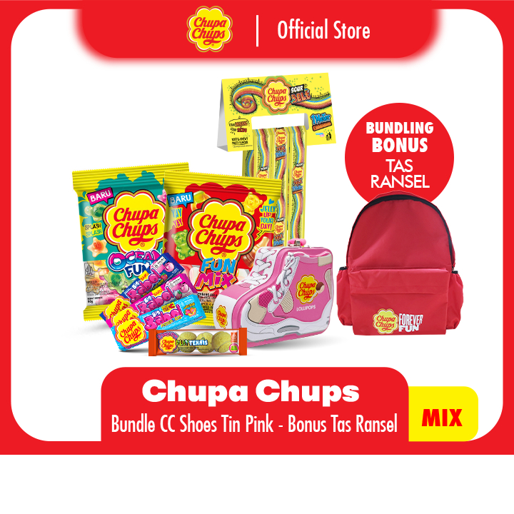 

Bundling Chupa Chups Shoe Tin Pink Bonus Tas Ransel