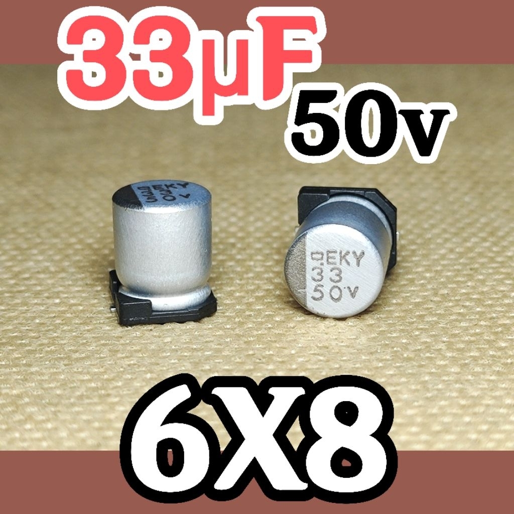 Solid kapasitor capasitor elko elco SMD 50V 50 v 33 uf 33uf 50v 50 volt 6X8 ORIGINAL