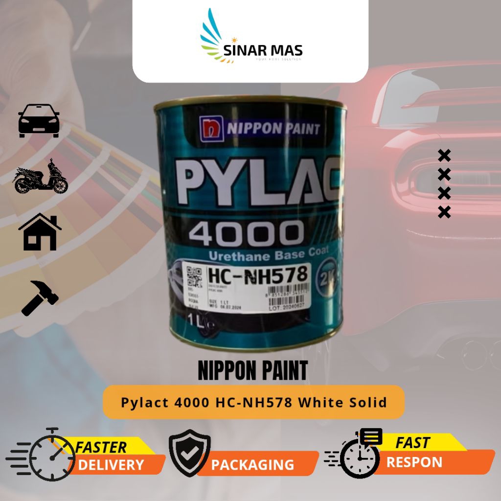 Cat PU Nippon Pylac 4000 Tafeta White Solid/Putih/Mobil Honda Mobilio Brio /Nippon Paint Thailand