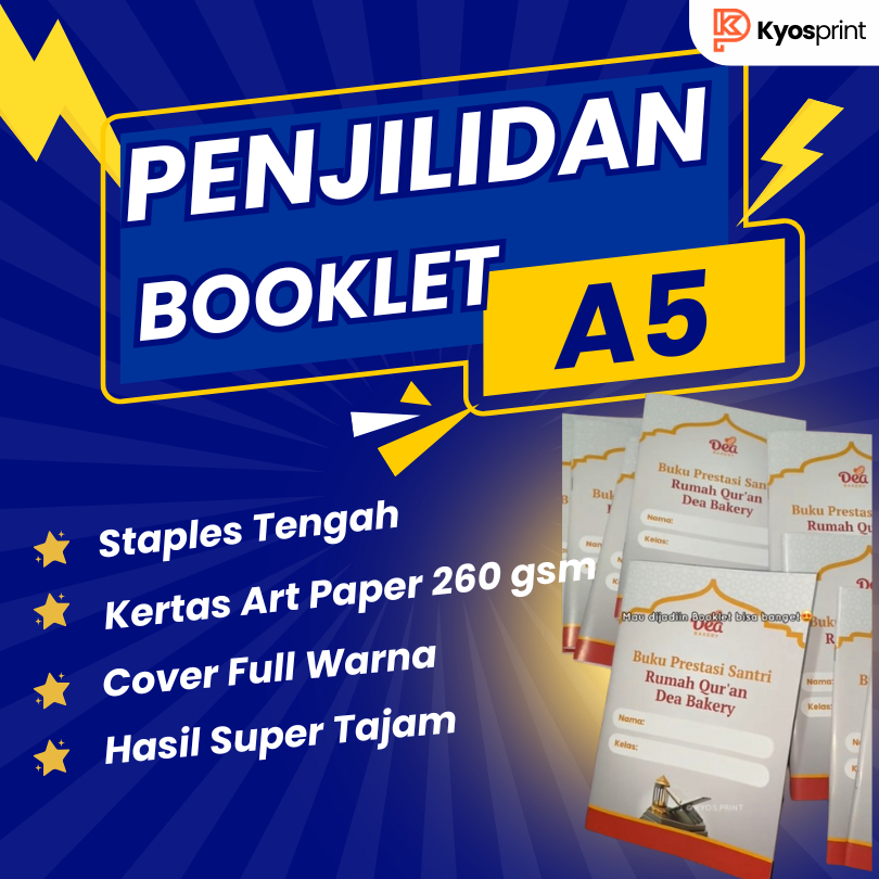 

JILID BOOKLET MODEL BUKU (STAPLES TENGAH) COVER TEBAL 260gsm