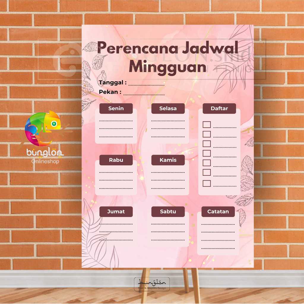 

Poster Perencanaan Jadwal Mingguan