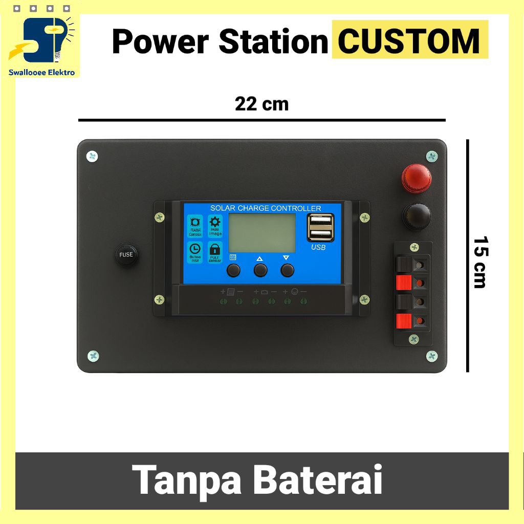 PLTS POWERSTATION RAKITAN CUSTOM TANPA BATERAI UPS BACKUP