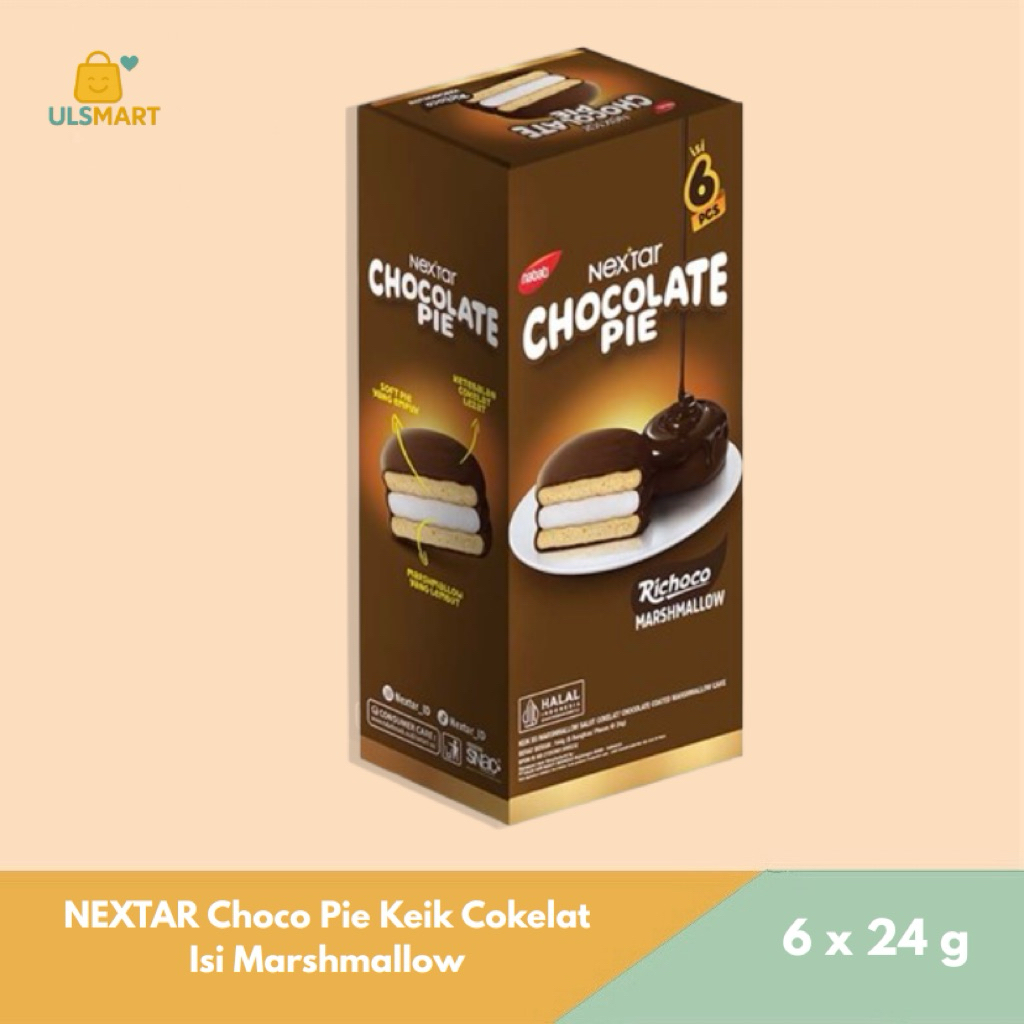 

NEXTAR Choco Pie Keik Cokelat Isi Marshmallow 6 x 24 g