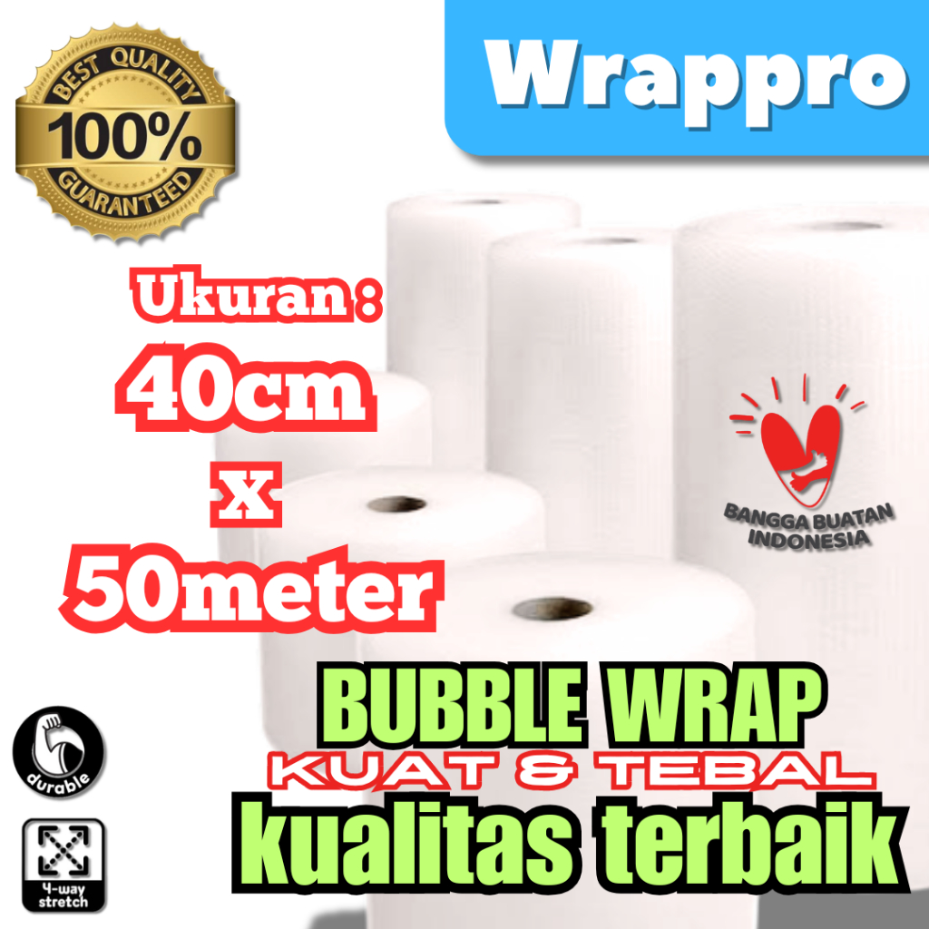 

Bubble Wrap Roll 40cmx50m Plastik Bubble Packing
