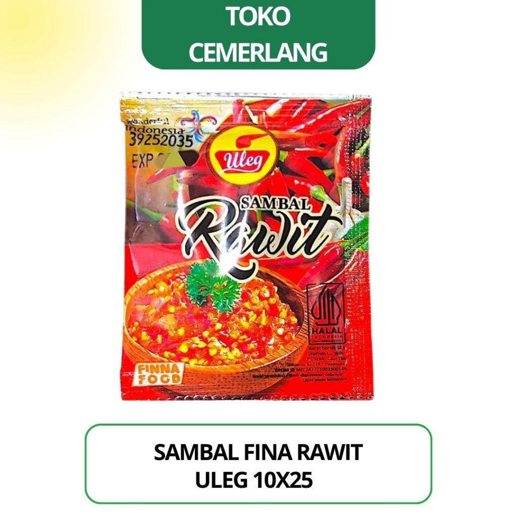 

Saus Sambal Finna Rawit Uleg isi 10 x 18 gr