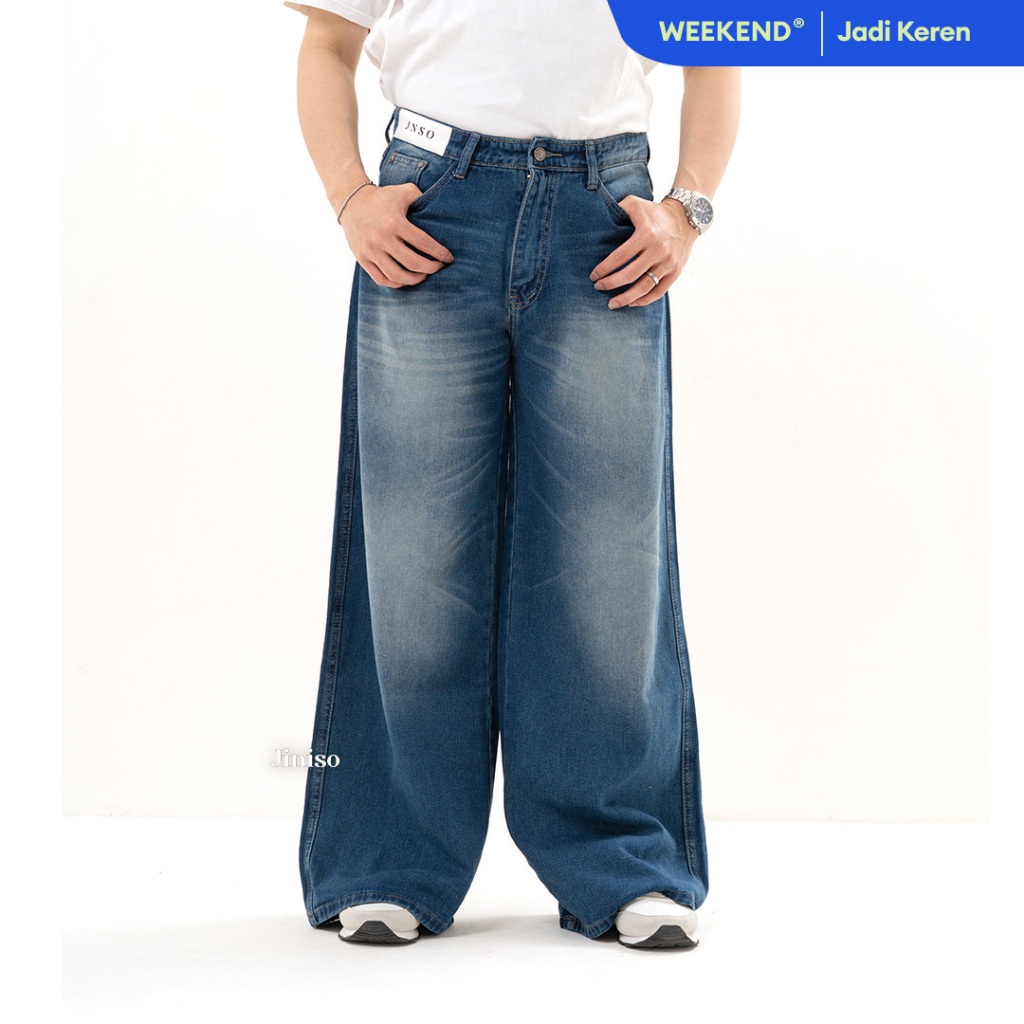 JINISO Oversize Baggy Loose Jeans Pria 780