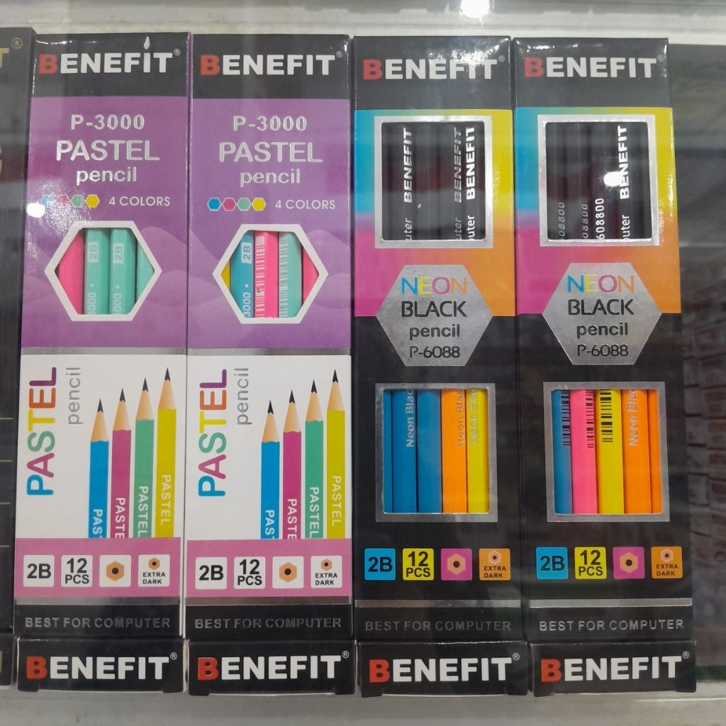 

PENSIL BENEFIT 2B NEON BLACK & PASTEL / P-6088 & P-3000 / 1 DOS ISI 12 PCS
