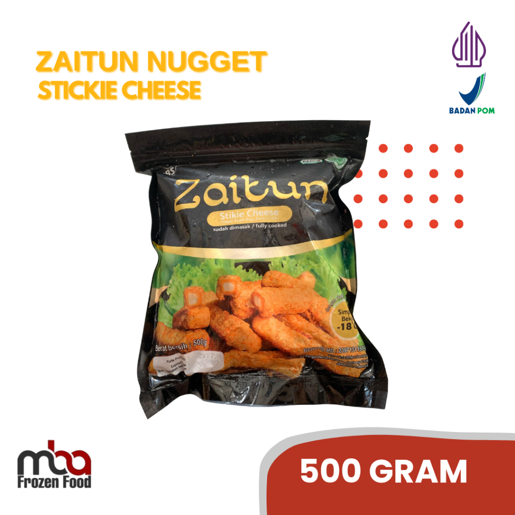 

Zaitun Nugget Stickie Cheese 500 Gram /Nugget /AyamTepung /Frozenfood /Nugget Ayam /Makanan Siap Saji /Makanan Beku /Ayam Goreng /Beku /Ayam Beku