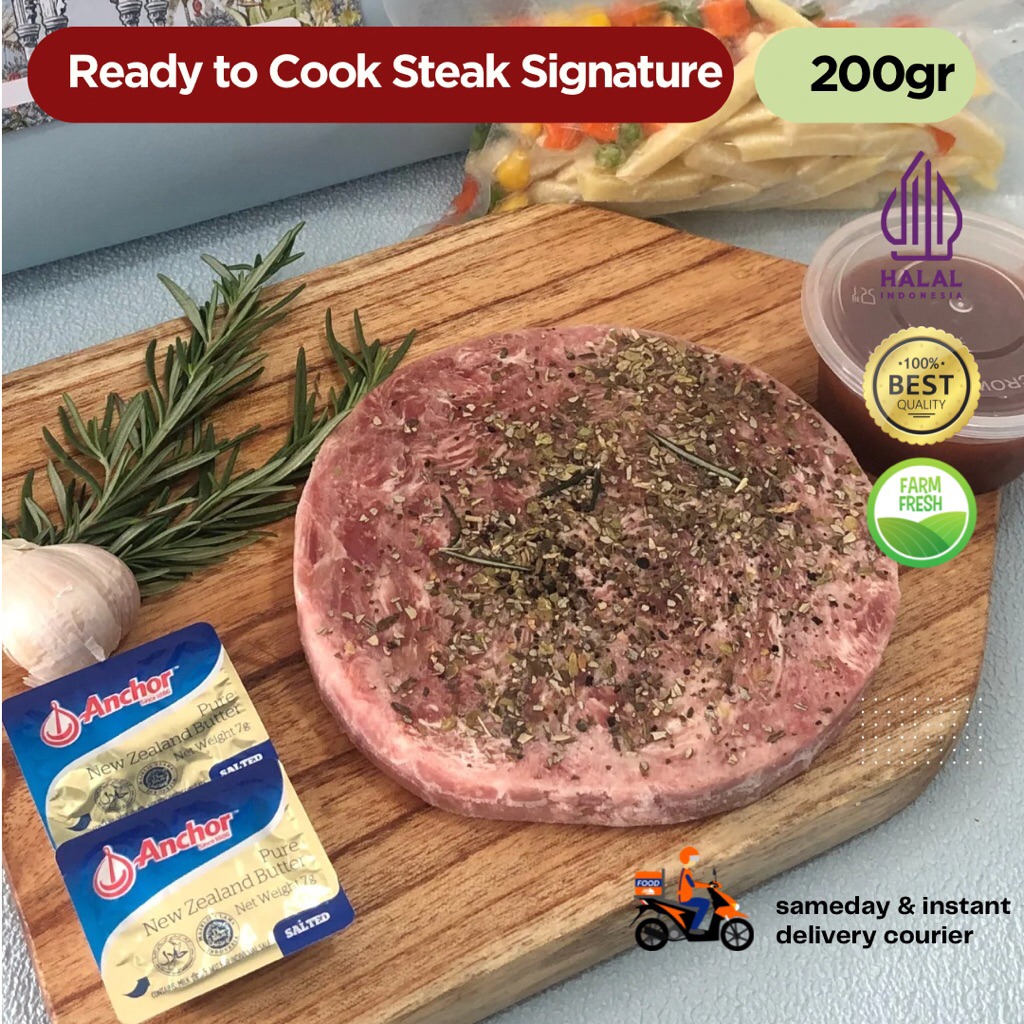 

Steak Ready to Cook Australian Premium Meltique 200 gram ( sirloin / tenderloin / rib eye )siap masak meltic