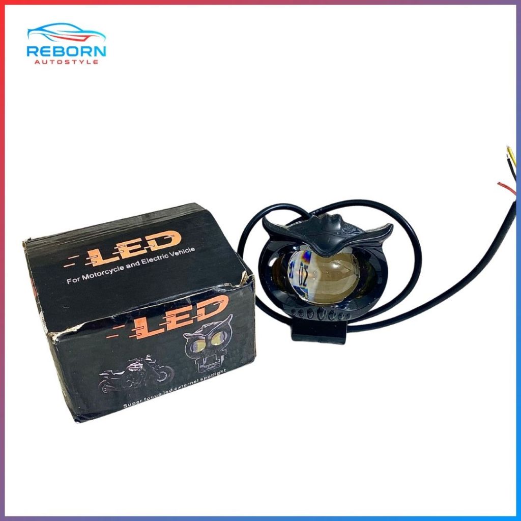BT-6128 Lampu grill Projektor Mini Laser 1 Mata Burung Hantu Lampu Sorot Lampu Tembak Mobil-Motor