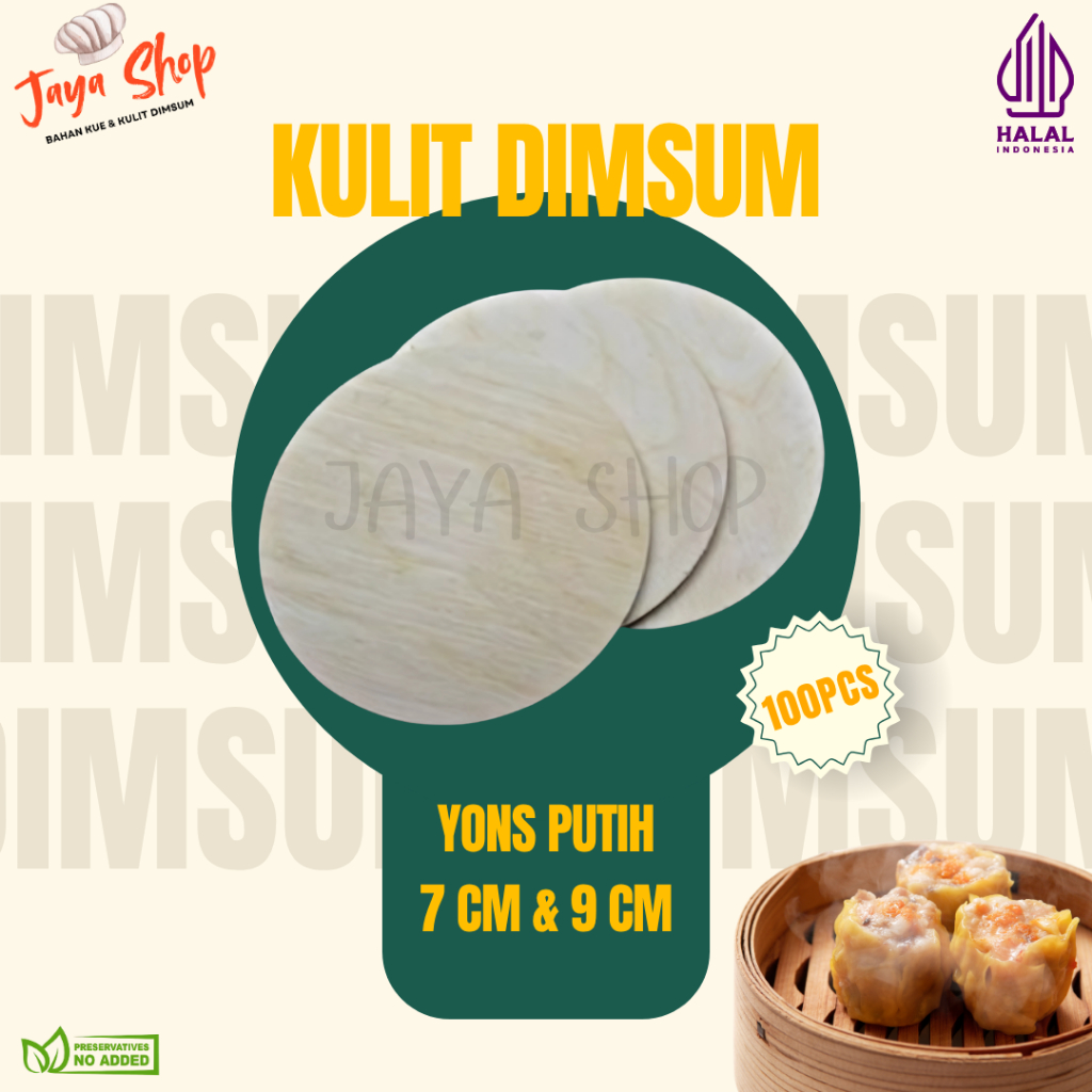 

JS - KULIT DIMSUM YONS | KULIT DIMSUM | Gyoza | WARNA PUTIH | ISI ± 100PCS | Halal