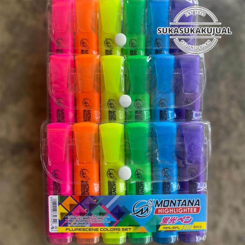 

(6pcs)stabilo highlighter flourescent 6colour