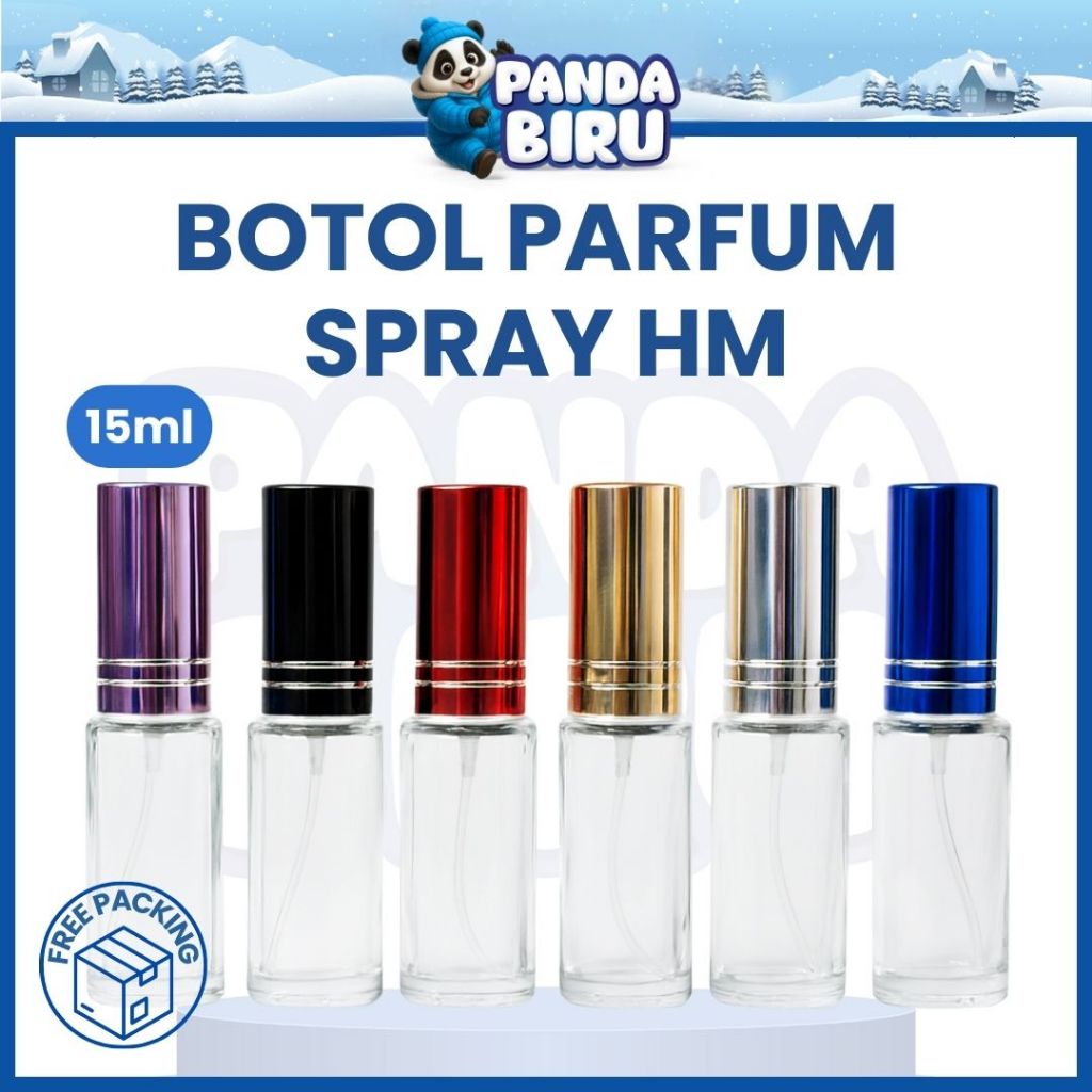Botol Parfum Drat Spray HM 15ml - Botol Kaca Winyak Wangi Beling Premiuim