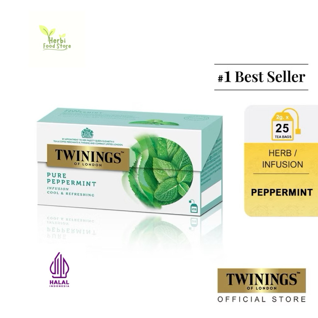 

Tea Teh Twinings Of London Pure Peppermint