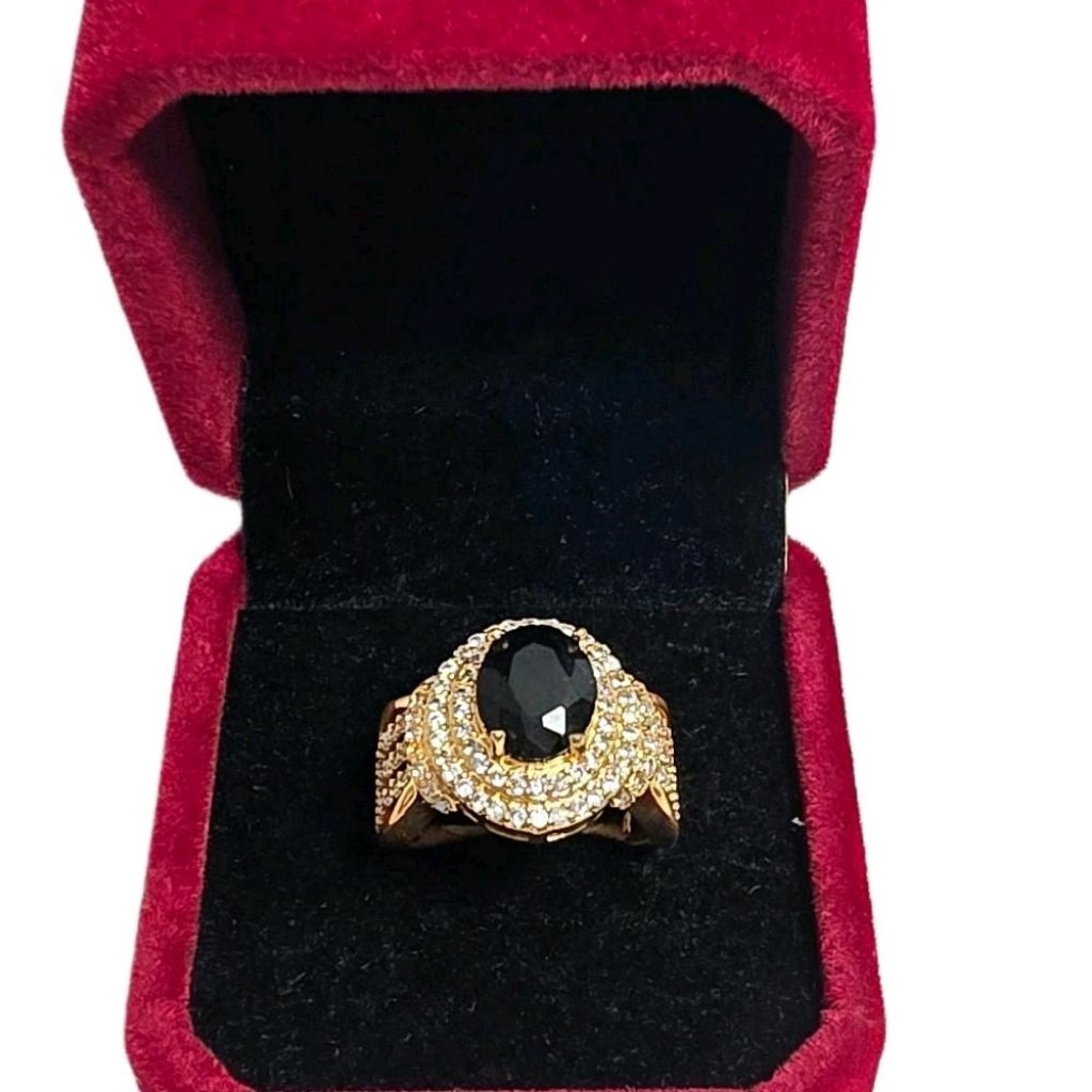 CINCIN PERMATA XUPING TITANIUM PREMIUM FULL MATA HITAM TERBARU