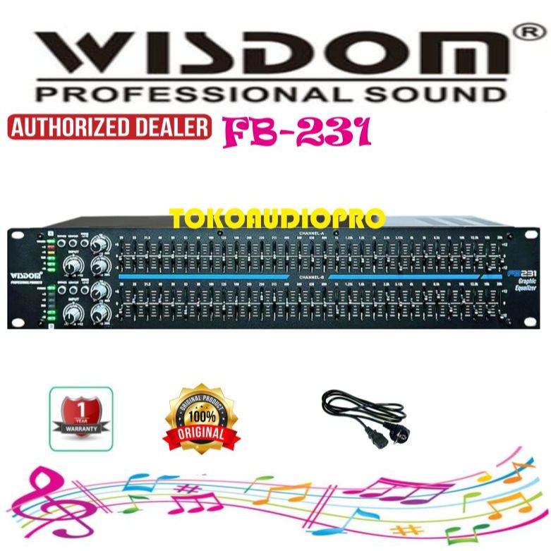 Wisdom FB231 Dual 31 Band Stereo Graphic Equalizer Wisdom FB-231  Ekualiser 2 x 31 Band